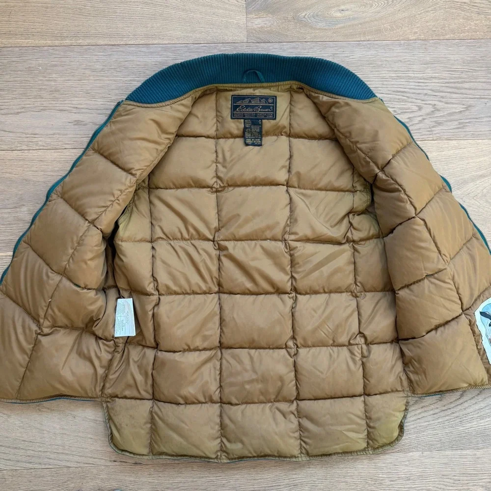Vintage Eddie Bauer Downlight Goose Down Vest Teal Blue Mens M Quilted Puffer